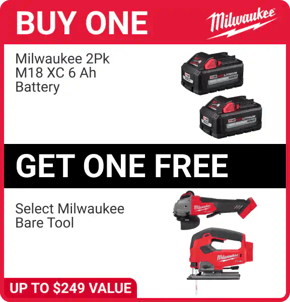 BOGA - Buy Milwaukee 2Pk M18 XC 6 Ah Battery, Get Select Bare Tool Free (Up to $249 Value)