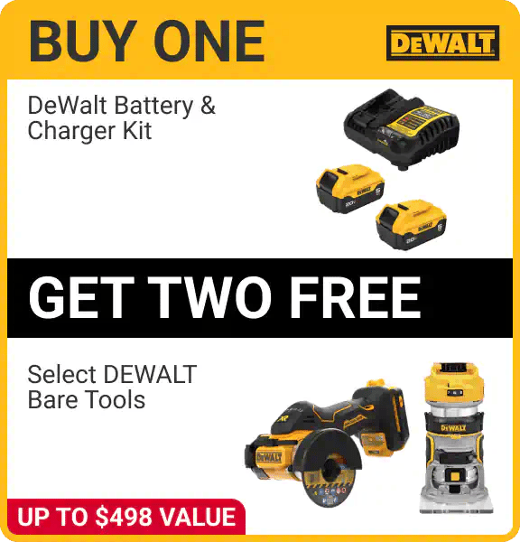 BOGA - Buy DeWalt 20V Battery Kit, Get (2) select Bare Tools Free