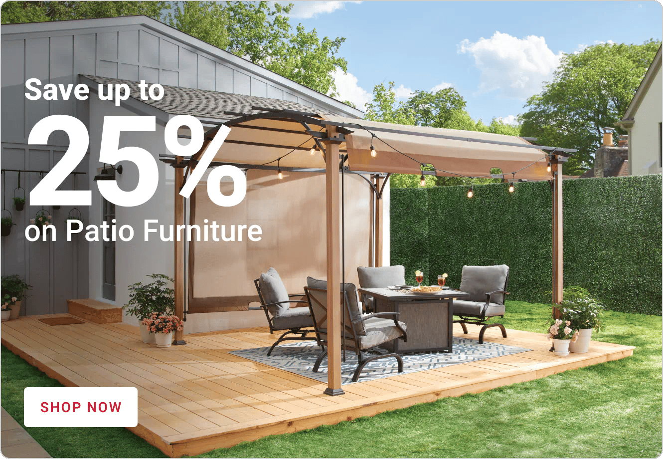 Save up to 25% on Patio Furniture