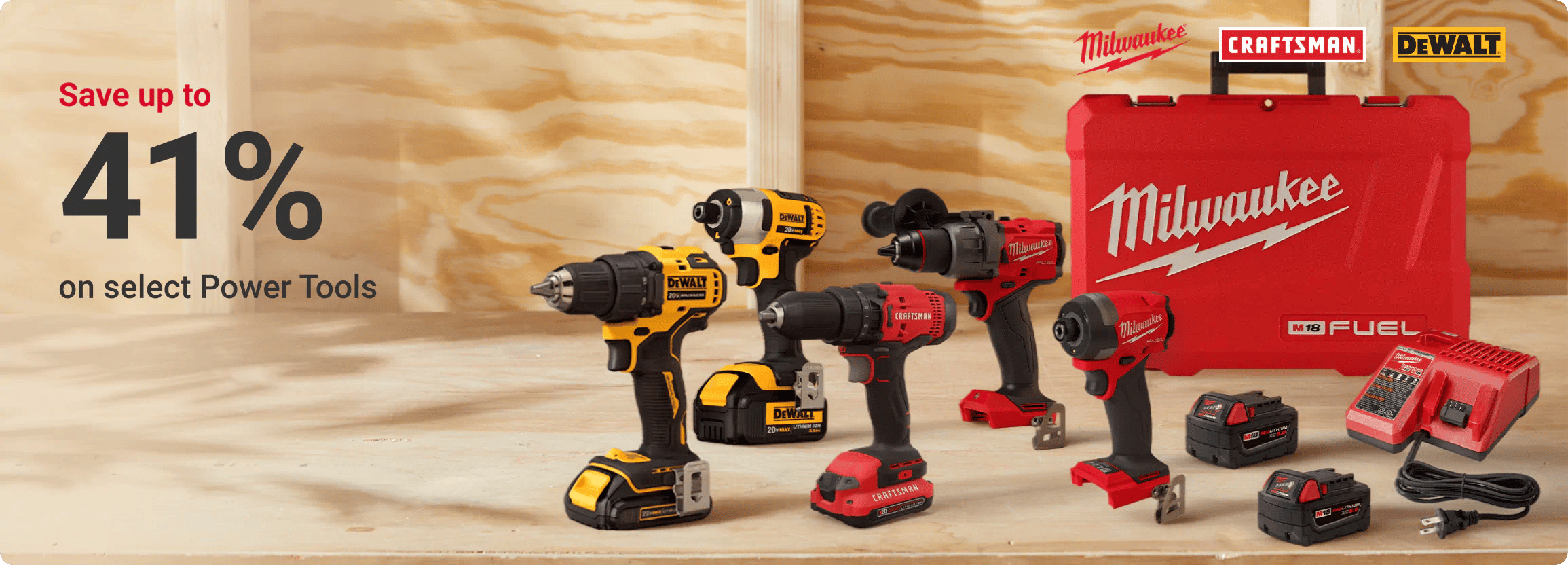 Save up to 41% on select Power Tools