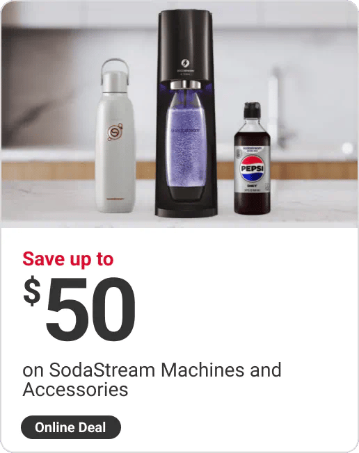 Online Only, Save up to $50 on SodaStream Machines and Accessories