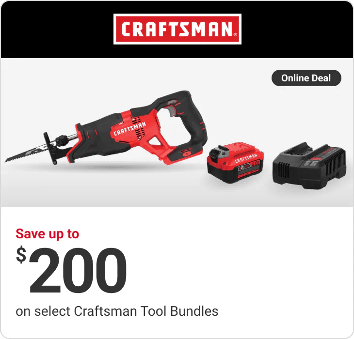 Online Deal - Save up to $200 on select Craftsman Tool Bundles