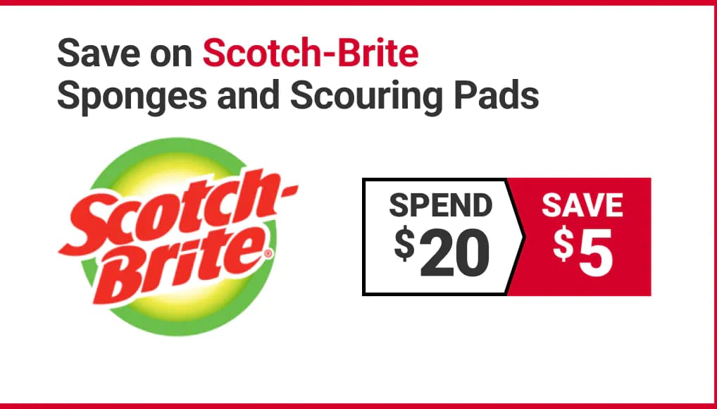 Save on Scotch-Brite Sponges and Scouring Pads - Spend $20 Save $5