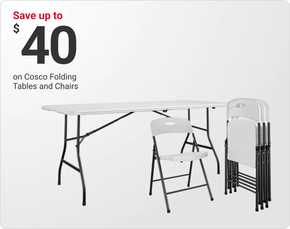 Save up to $40 on Cosco Folding Tables and Chairs