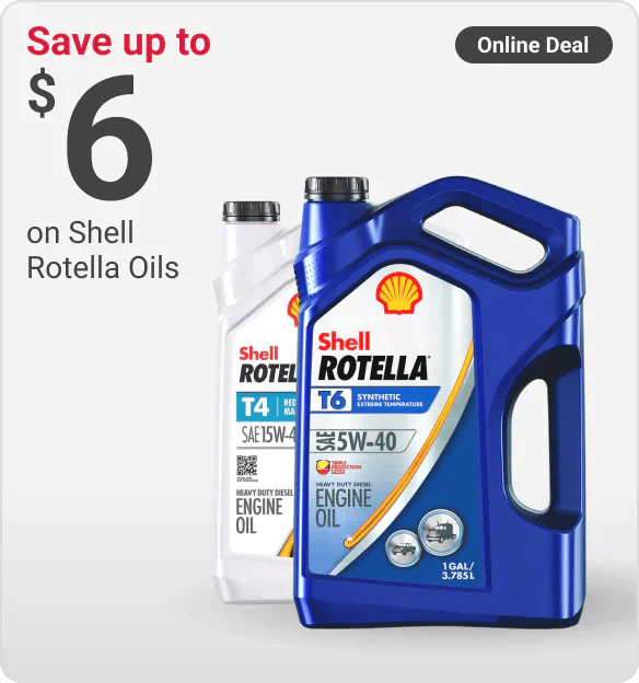 Online Deal - Save up to $6 on Shell Rotella Oils