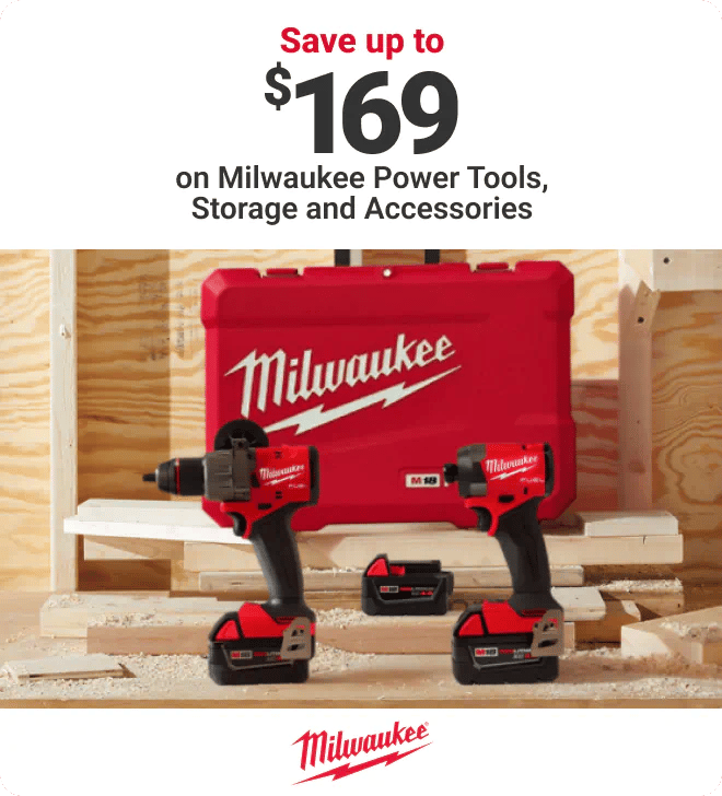 Save up to $169 on Milwaukee Power Tools, Storage and Accessories