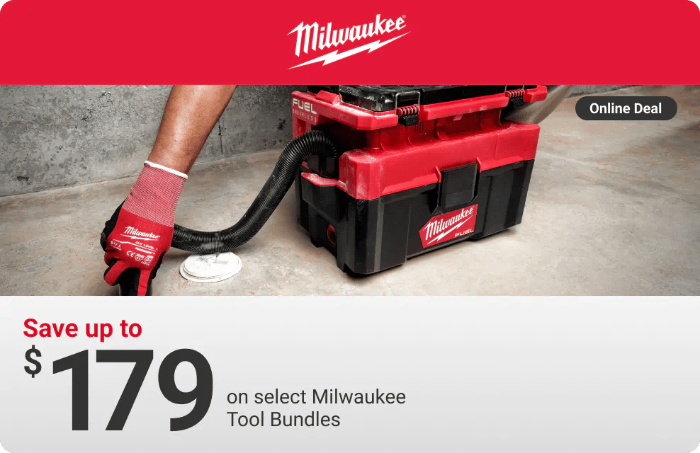 Online Deal - Save up to $179 on select Milwaukee Tool Bundles