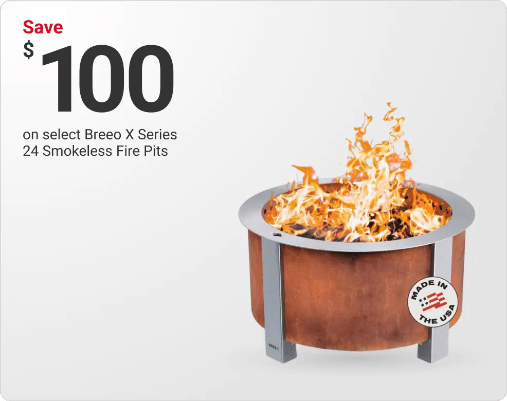 Save $100 on select Breeo X Series 24 Smokeless Fire Pits