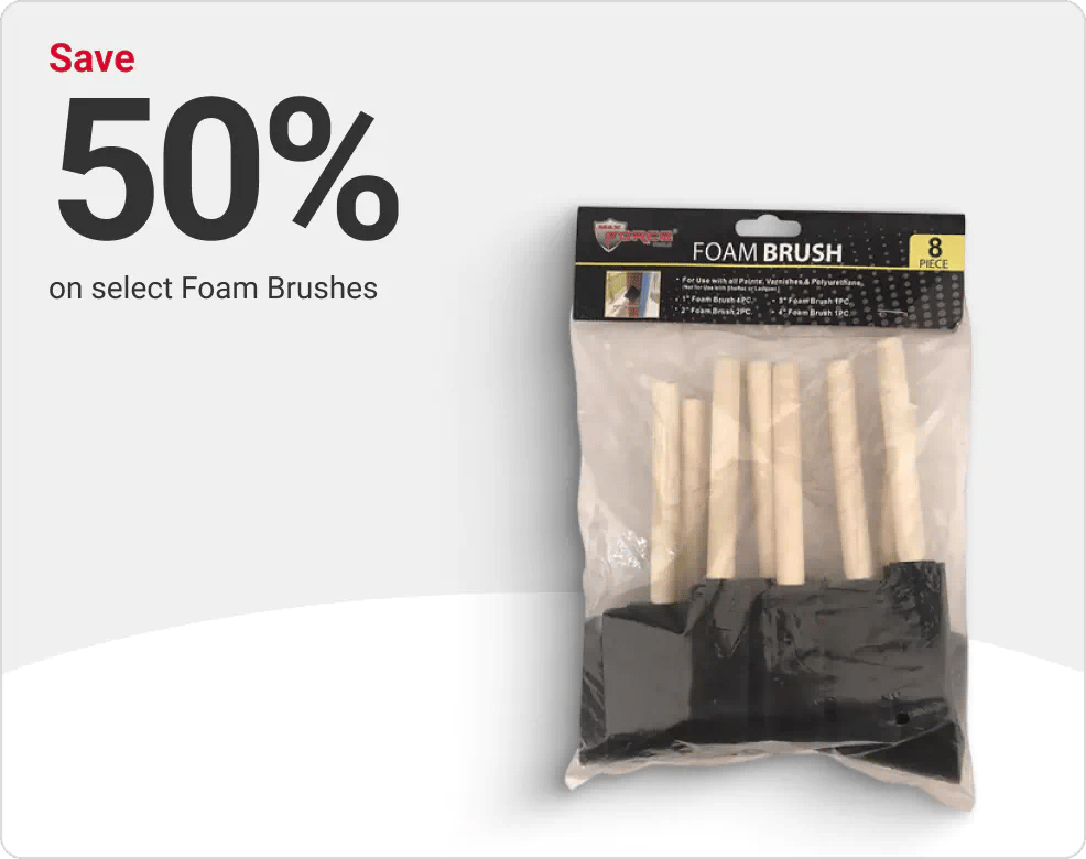 Save 50% on select Foam Brushes