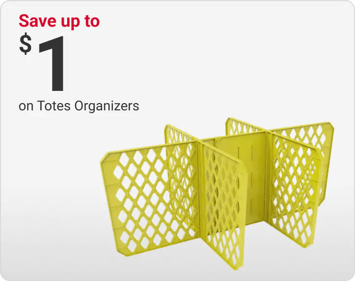 Save up to $1 on Totes Organizers