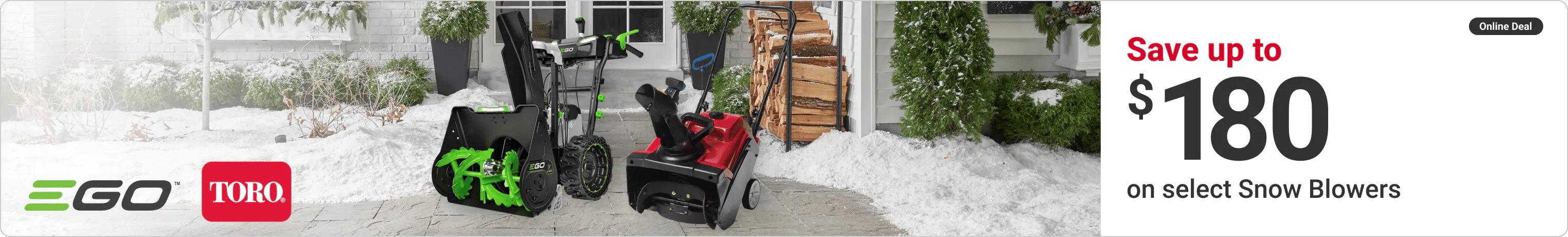 Save up to $180 on select Snow Blowers