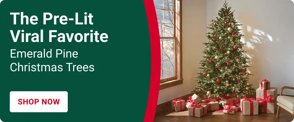 The Pre-Lit Viral Favorite Emerald Pine Christmas Trees - Shop Now