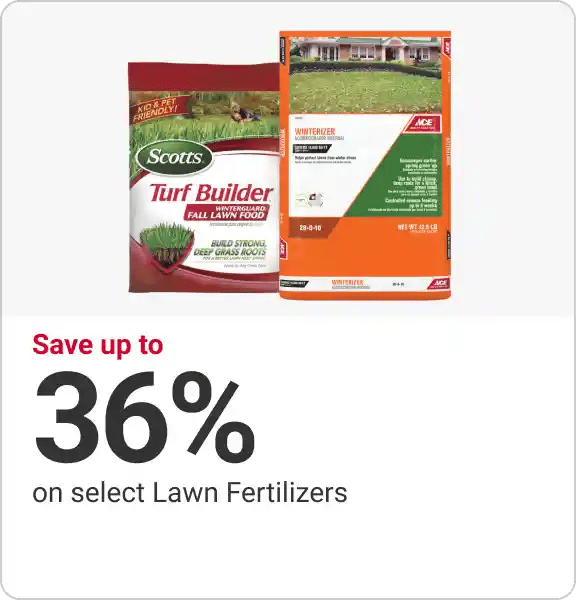 Save up to 36% on select Lawn Fertilizers