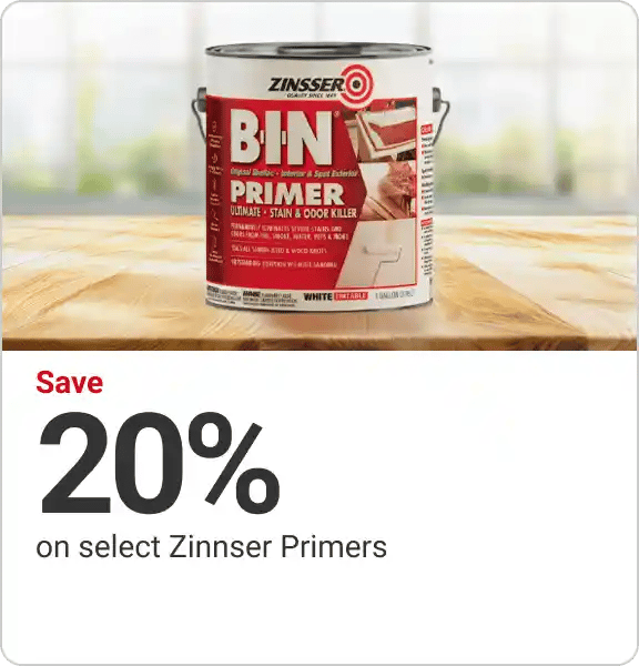 Save 20% on select Zinnser Primers