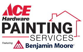 Ace hardware painting services featuring Benjamin Moore logo