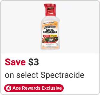 Ace Rewards Members Save $3 select Spectracide Weed and Grass Killers Limit 2