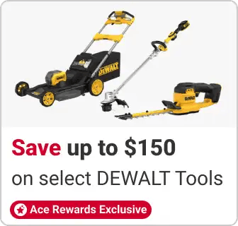 Save up to $150 on select DEWALT Mowers & Outdoor Power Tools, Ace Rewards Exclusive