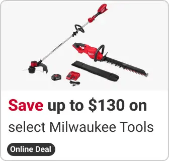 Save up to $130 on select Milwaukee Outdoor Tools and Bundles