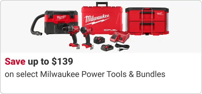 Save up to $139 on select Milwaukee Power Tools & Bundles