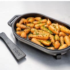 carrots roasted in Ooni sizzler pan