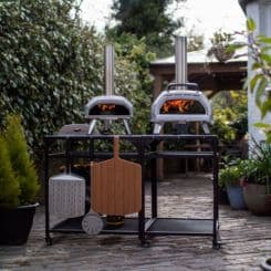 two Ooni ovens and two Medium modular table