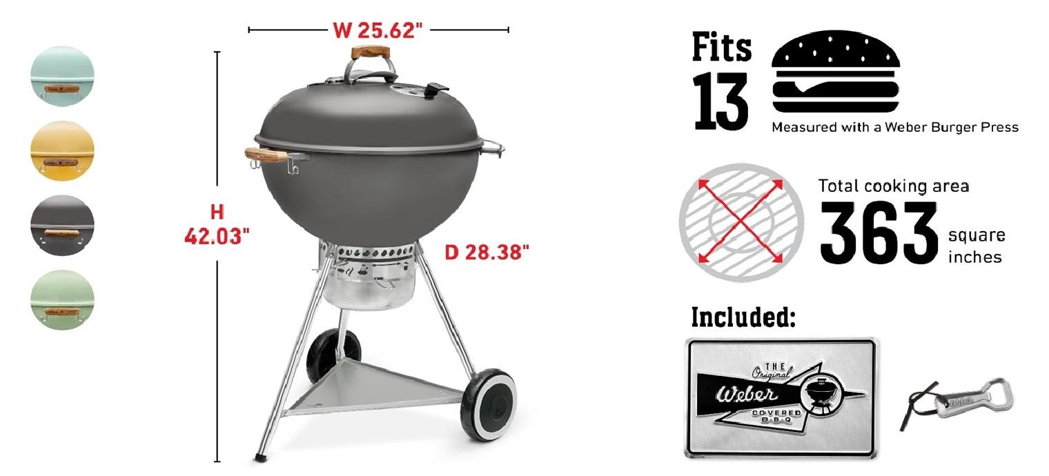 Barbacoa de carbón Weber Master-Touch 70 Aniversario Ø 57 cm Gris Hollywood