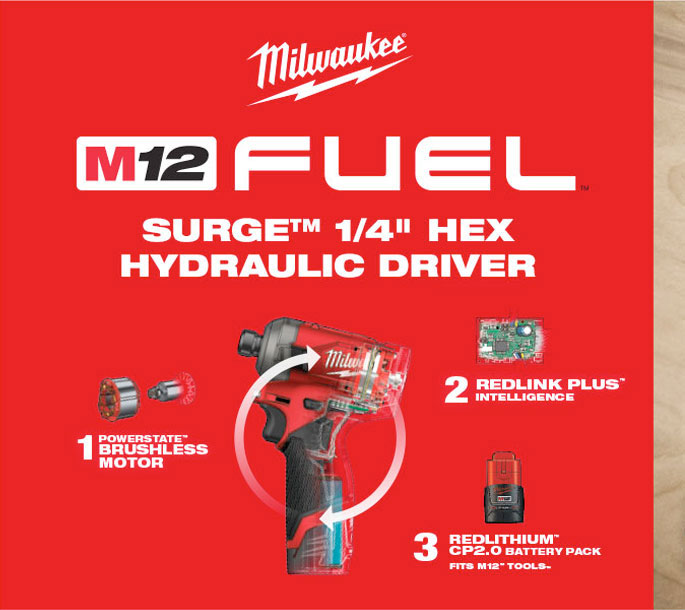 Milwaukee M12 FUEL SURGE 1/4 in. Cordless Brushless Hydraulic Impact Driver  Kit (Battery & Charger)