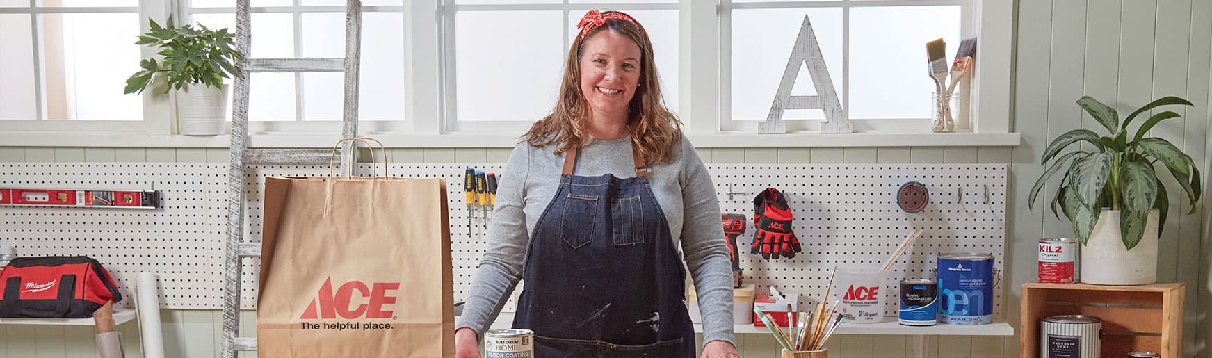 annie standing at work table
