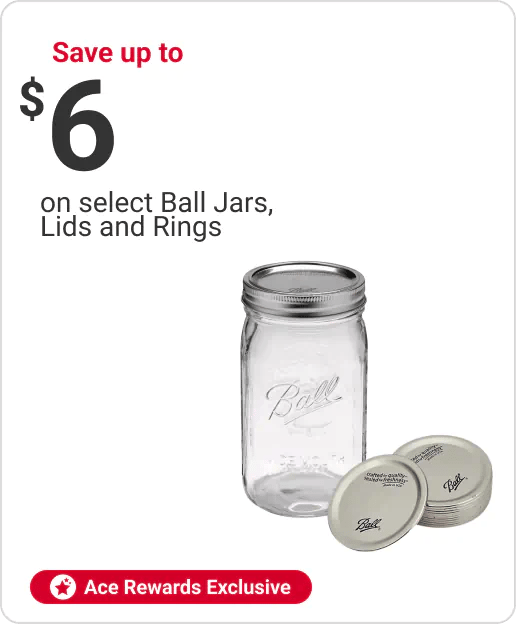 Save up to $6 on select Ball Jars, Lids and Rings
