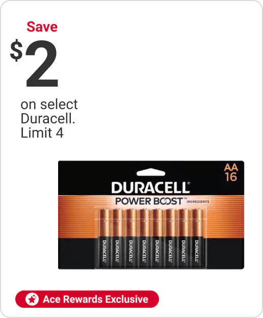 Save up to $2 on select Duracell. Limit 4.