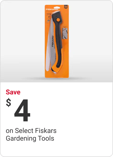 Save $4 on Select Fiskars Gardening Tools