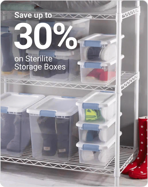 Save up to 30% on Sterilite Storage Boxes