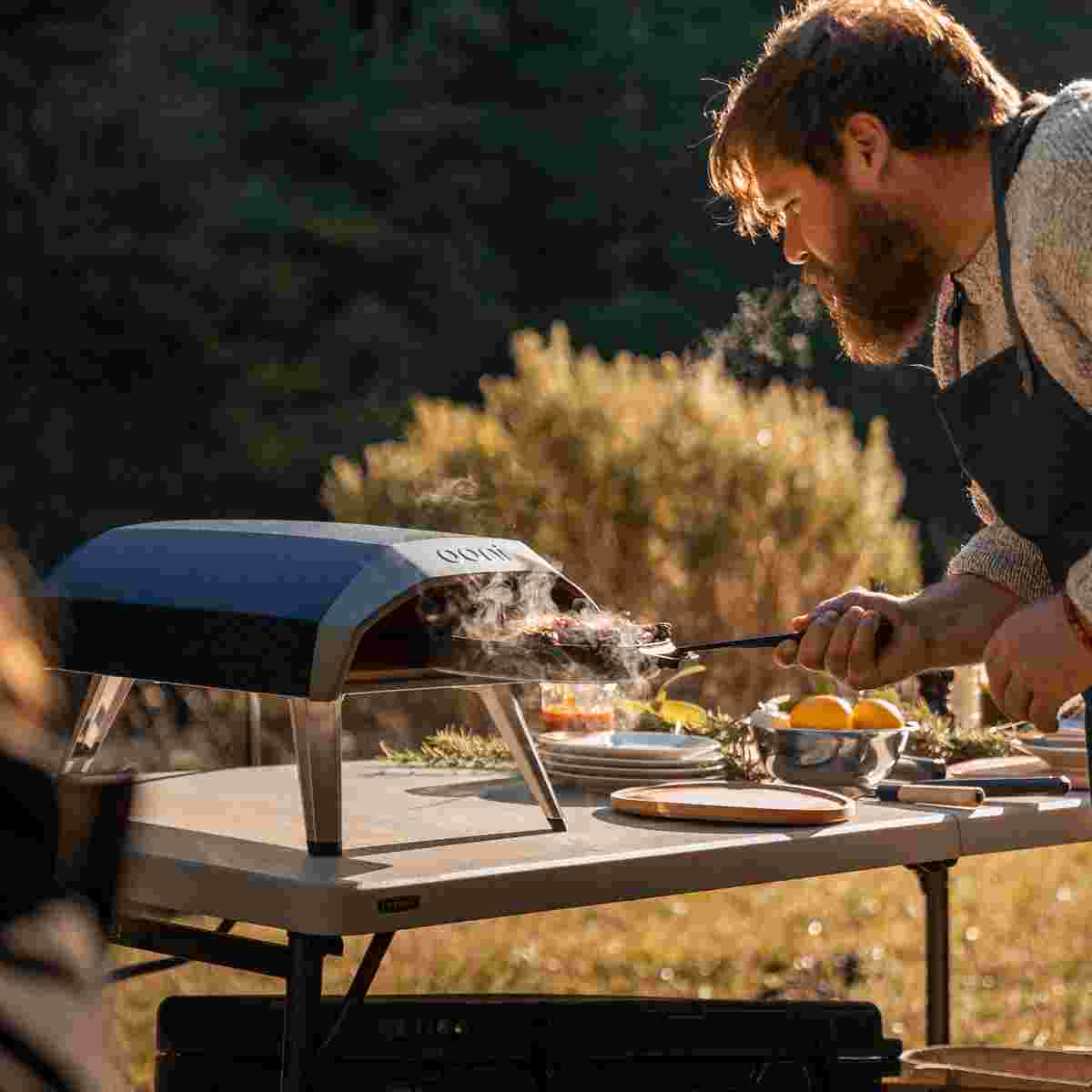 Cooking food outside using Ooni Koda 12