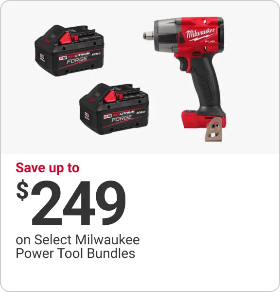 save up to $249 on select Milwaukee power tool bundles