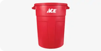 Ace Black Plastic Garbage Can with Lid