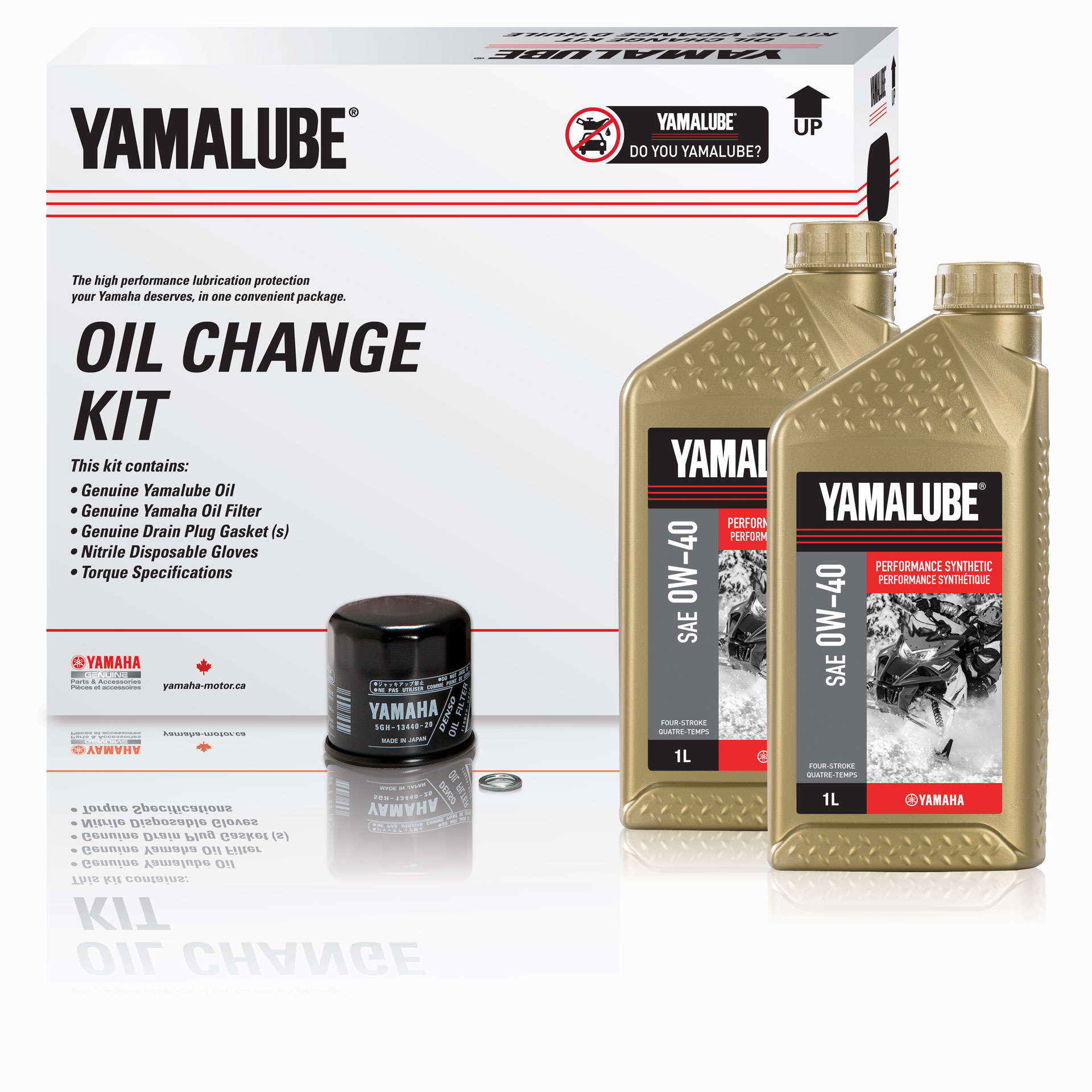 Yamalube 0w 40 Performance Synthetic Oil Change Kit Sm 4 L Yamaha Motor Canada