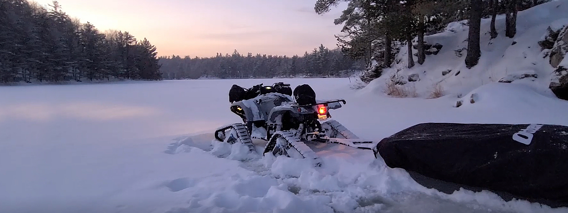 Ice fishing with an ATV, CAMSO R4S tracks, and angler Ashley Rae!