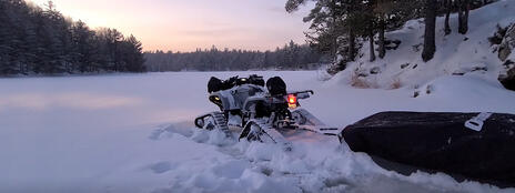 Read Article on Ice fishing with an ATV, CAMSO R4S tracks, and angler Ashley Rae! 