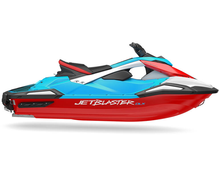 JetBlaster DLX 2-UP 2027, color Cyan/Rouge flamme