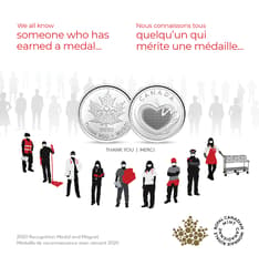 Front of pack with essential worker images, the medal, and &quot;We all know someone who has earned a medal...&quot; text.