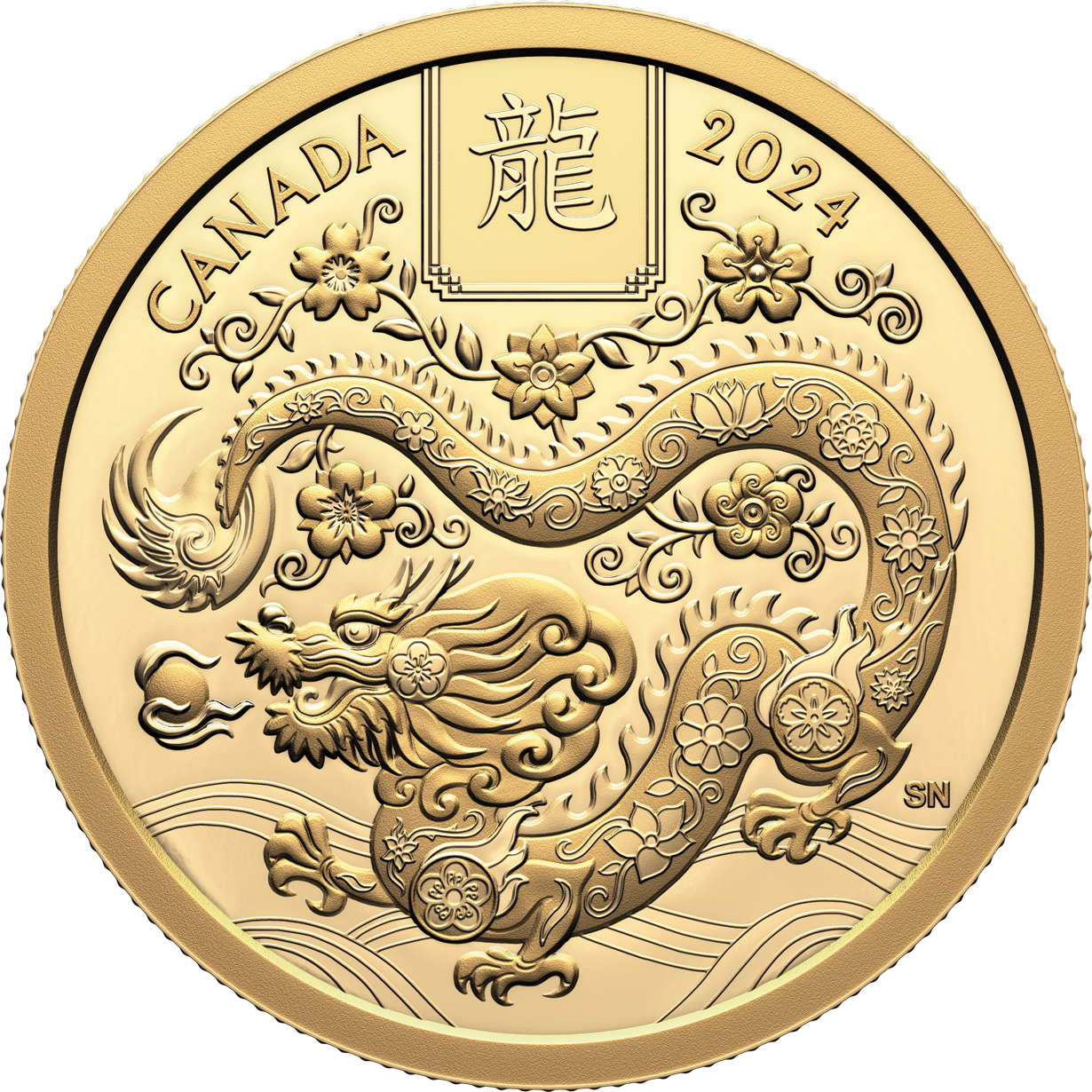 Pièce de Monnaie Dragon 2024, Pièces Souvenirs du Nouvel An Chinois,  Or/Argent Pièces Commémoratives l'année du Dragon pour Chance, Santé,  Richesse