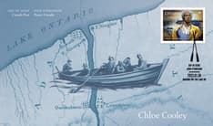 Le PPJO présente le gros plan d’un bateau et d’une partie d’une carte de l’époque de Queenston, dans le Haut-Canada, où vivait Chloe Cooley.