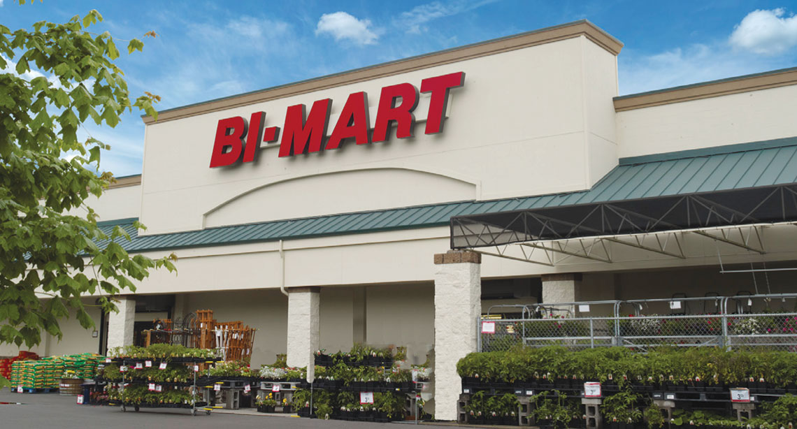 Bi-Mart storefront signage