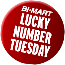 Bi-Mart lucky number tuesday