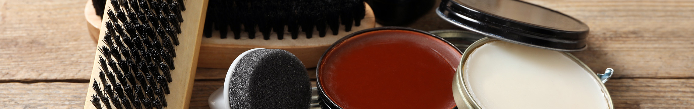 Shoe polish, wax, applicators, and brushes