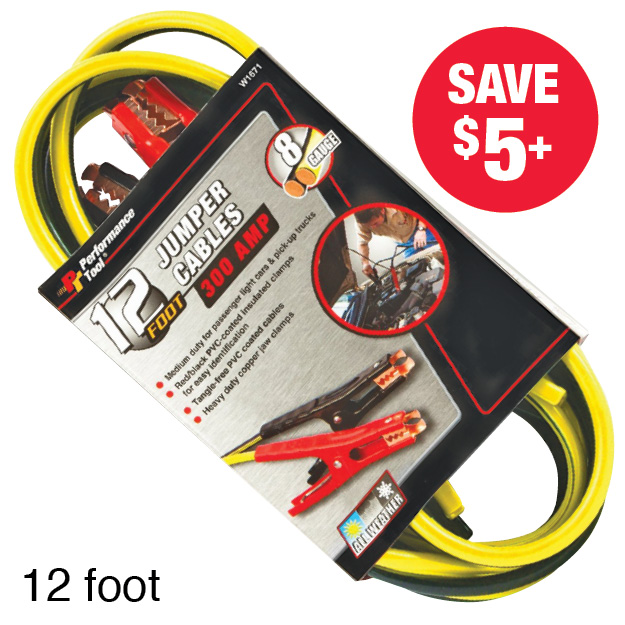 Performance Tool 8 ga Jumper Cables