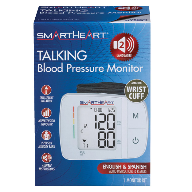 Smart Heart Talking Blood Pressure Wrist Cuff Monitor