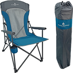 Black Sierra Equipment Vista Ventback Hard Arm Mesh Camp Chair