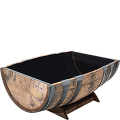 Real Wood Oak Half Barrel Garden