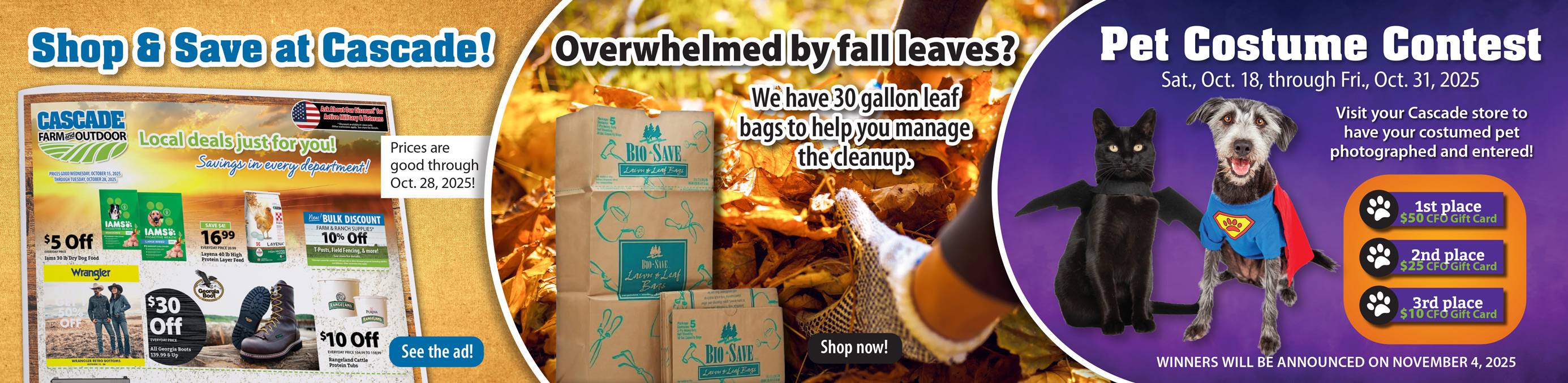 Shop Cascade Farm and Outdoor Homepage Banner